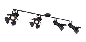 Globo Lighting Strahler Metall, Filmsetstrahler, bewegliche Klappen, LxBxH: 1250x160x265mm, exkl. 4x GU10 50W 230V