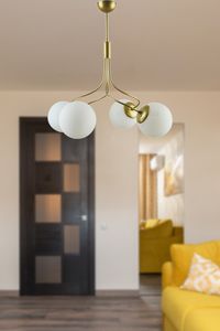 MNZ-Napoli Modern Special Design Antikfarbe Weißglas Wohnzimmer - Küche - Schlafzimmer 4-Plus Kronleuchter NAPOLIGREYWHITE4Plus