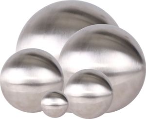 Edelstahl Dekokugel matt gebürstet 3er Set - 15,20,30 cm - Edelstahlkugel Kugel