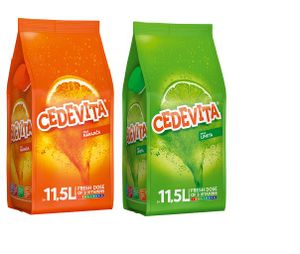 Cedevita Orange/Cedevita Limette (narandza/limeta) 9 Vitamine, Instant Pulver Vitamin Getränke Mix 2 x 900g, macht 23 L Saft alkoholfreie
