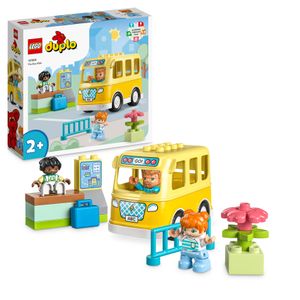 LEGO 10988 DUPLO Die Busfahrt Set, Bus-Spielzeug zum Aufbau sozialer Fähigkeiten, Motorikspielzeug mit Fahrzeug und Figuren, pädagogisches Geschenk für Kleinkinder, Jungen und Mädchen ab 2 Jahren