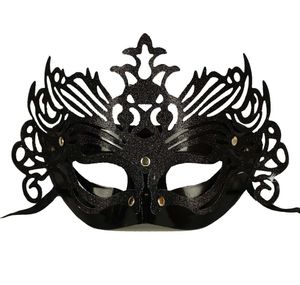 HAAC venezianische Augenmaske Maske mit Glitzern Farbe schwarz Fasching Karneval