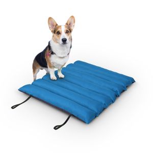 Hundematte 85x70cm ( Blau ) - Outdoor - wasserabweisend & atmungsaktiv - Hundebett gepolstert - waschbares Hundekissen für draußen