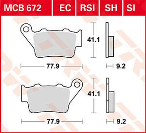 Zestaw klocków hamulcowych TRW MCB672 Superdual Octane F 620 LC4 WRE125 604 RS G650 Xmoto E65X FC600 Scou