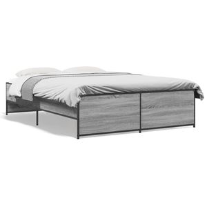 Rám postele sivý Sonoma 120x200 cm materiál na báze dreva a kovu