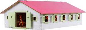 Kids Globe Spielzeug-Pferdestall mit 9 Boxen 1:32 Rosa 610188