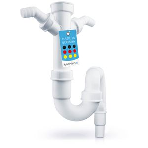 Bächlein flexibler Röhrensiphon für Küchenspüle - Geruchsverschluss mit doppeltem Geräteanschluss