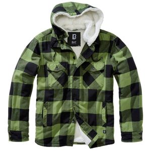 Bunda Brandit Lumberjacket Hooded black/olive - 5XL