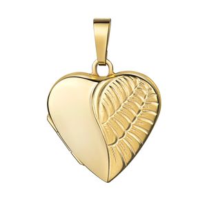 Amulett 585 Gold-Amulett Herz Flügel für 2 Bilder  - Foto Medaillon
