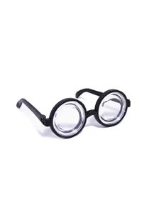 Streber-Brille Nerd Spassbrille rund schwarz