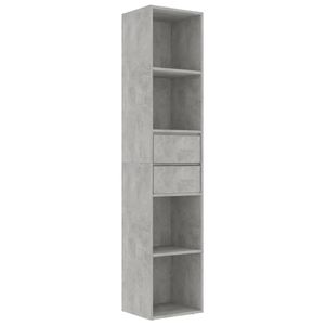 vidaXL Bücherregal Betongrau 36x30x171 cm Holzwerkstoff