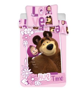 Disney povlečení do postýlky Máša a medvěd Love baby 100x135, 40x60 cm - bavlna
