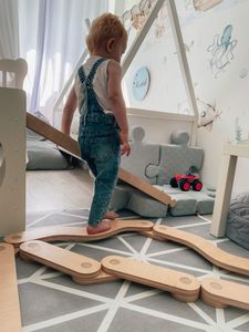 Balancierset Kinder | Flussteine Balancieren | Schwebebalken Balancierbalken | Balance board Holz | Balancegeräte