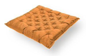 Sitzkissen 40x40x5 cm orange Stuhlkissen Kissen Auflage Wildseide Optik Stuhlkissen