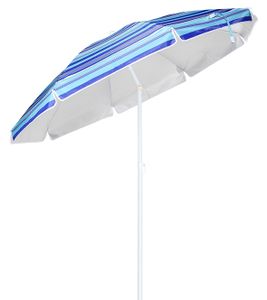 Sonnenschirm blau rund 180 cm UV 50+ Strandschirm Gartenschirm Balkonschirm