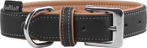 Echtleder Hundehalsband Arcadia mit Soft-Büffelleder 45x52x3,5 cm Schwarz