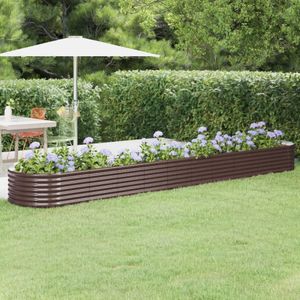 vidaXL Podwyższone łóżko Stal malowana proszkowo 440x80x36 cm Brązowy
