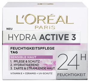 L'Oreal Paris Hydra Active 3 Tagespflege, spendet intensiv Feuchtigkeit, 50 ml
