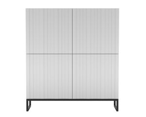Nowoczesna Komoda RTV Glamour Szafka RTV Loft Glamour 112 cm Biały Mat Rama Czarna