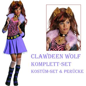 Clawdeen Wolf Kostüm & Perücke - Monster High - Größe: M / 122-128 (5-7Jahre)