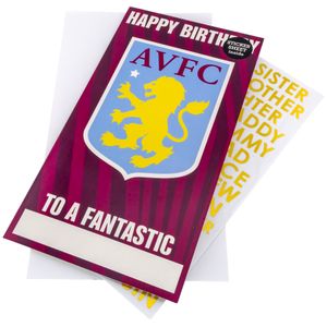 Aston Villa FC - Narodeninové karty "Personalizované" - kartón TA11746 (Jedna veľkosť) (Červené víno/modrá)