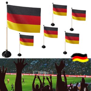 Tischfahne Deutschland 6er Set H23cm Aufsteller Flagge Fahne Schwarz/Rot/Gold Fanartikel Fussball