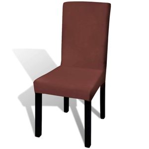 vidaXL Stretch Chair Covers Straight 4 ks. Hnedé