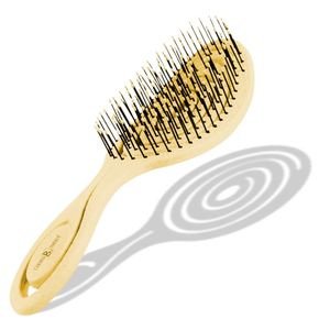 Chiara Ambra Bio Haarbürste ohne Ziepen, Entwirrbürste geeignet für Locken & lange Haare von Damen, Herren & Kinder, Kopfhaut Massagebürste, Nachhaltige Lockenbürste – Gelb