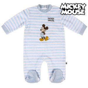 Langarm Strampelanzug Mickey Mouse Grau Weiß Größe: 12 Monate