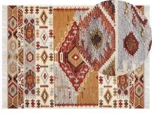 BELIANI Kelímový koberec viacfarebný vlna a bavlna 160 x 230 cm ručne tkaný boho patchworkový vzor so strapcami