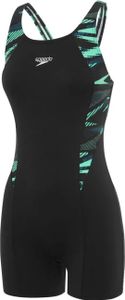 Speedo Hyperboom Legsuit Badeanzug Damen, Farbe:Schwarz-Türkis, Größe:38