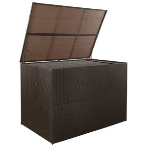 vidaXL Garden-Auflagenbox Braun 150x100x100 cm Poly Rattan