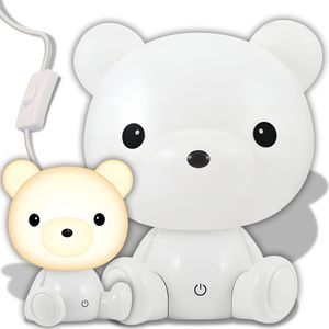 Nachtlicht für Kinder Schlafzimmer Baby Nachtleuchte Led  3 Lichthelligkeit Nachtlampe Nachttischlampe Bärenlampe Dimmbar USB-Aufladbar Weiß Retoo