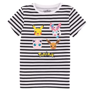 Pokemon - T-Shirt für Mädchen NS6778 (158-164) (Schwarz/Weiß)
