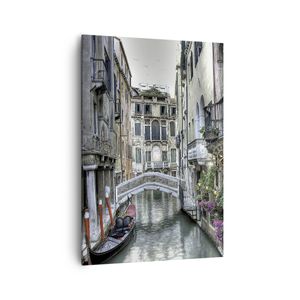 Bild auf Leinwand - Leinwandbild - Einteilig - Venedig Brücke Wasser - 70x100cm - Wand Bild - Wanddeko - Wandbilder - Leinwanddruck - Wanddekoration - Leinwand bilder - Wandbild - PA70x100-3522