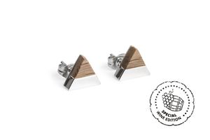 BeWooden-Frauen Ohrring mit Holzdetail Weißwein Silver Ohrringe