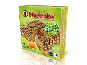 MARLENKA Glutenfreie Honigtorte mit Walnüssen (Großpackungen 6 x 800g)
