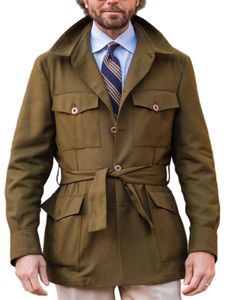 Herren Trenchcoats Jacket Langarm Casual Winter Warm Mäntel Business Outwear Mode Armeegrün,Größe Größe EU 2XL
