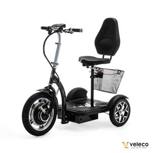 Veleco ZT16 - Elektromobil - 750W - 12km/h - Abnehmbarer Einkaufskorb - Klappbare Lenksäule - Mobilitätsroller (Schwarz)