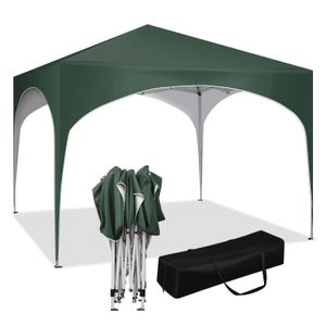 BukkitBow – Partyzelt mit runder Kante – faltbares Zelt – wasserdicht und wetterfest – Gartenpavillon – 300 x 300 cm – Grün