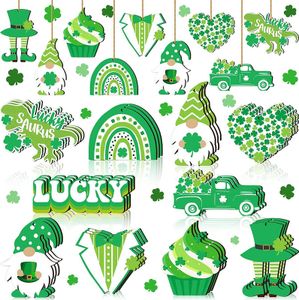 St. Patrick's Day Shamrock Ornament 30 Stück St. Patrick's Day Baumschmuck (Vivid Style)