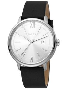 Esprit ES1G181L0015 Kaya pánské černostříbrné pánské hodinky Leather Date