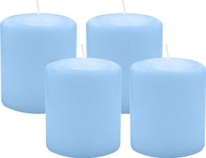 4er Set Adventskranzkerzen Blue Bell Hellblau Ø 100 x 120 mm