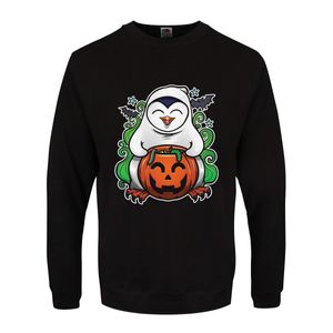 Psycho Penguin - "Pumpkin Potion" Pullover für Herren - Halloween GR2867 (L) (Schwarz)