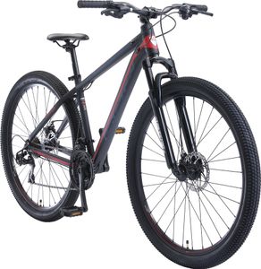 BIKESTAR Alu Mountainbike 29 Zoll | 21 Gang Hardtail Sport MTB 17 Zoll Rahmen Scheibenbremse Federgabel | Schwarz Rot