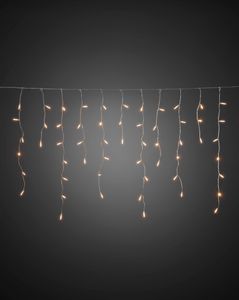 Konstsmide - LED Eisregen Lichtervorhang, 200 warm weiße Dioden, 24V, Außentrafo, transparentes Kabel ; 2742-103