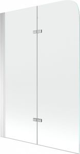 Mexen Felix 2-Flügel-Badewannenwand 80 x 140 cm, Transparent, Chrom - 890-080-002-01-00