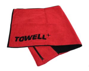 SPORTHANDTUCH 40x90cm mit Tasche TOWELL Rot Baumwolle Fitness Handtuch Tuch(Rot)