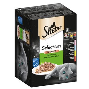 SHEBA Portionsbeutel Multipack Sauce Feine Vielfalt 12x85g Katzenfutter