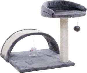Kratzbaum Katzenbaum Katzenkratzbaum 42 cm Kletterbaum Spielbaum Hellgrau